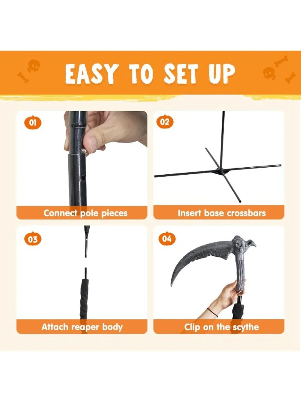 6 Ft Animated Flying Grim Reaper Halloween Decor with Sickle & Spooky Sounds